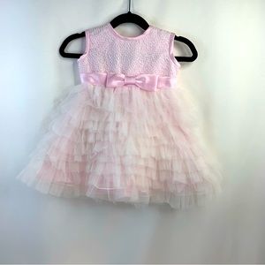 Joan Calabrese Baby Girls pink sequins and tulle dress. Size 6 months. NWT